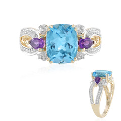 9K Swiss Blue Topaz Gold Ring (SUHANA)