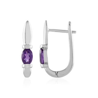 Zambian Amethyst Silver Earrings