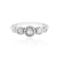 Green Amethyst Silver Ring