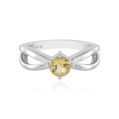 Yellow Beryl Silver Ring