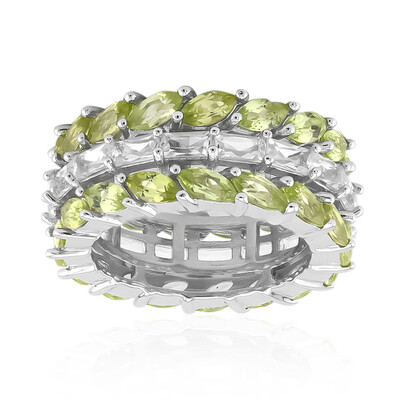 Burmese Peridot Silver Ring