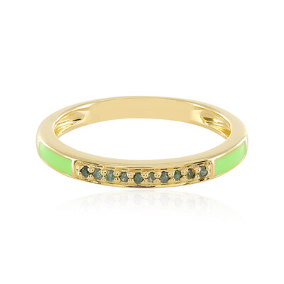 I3 Green Diamond Silver Ring