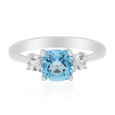 Swiss Blue Topaz Silver Ring