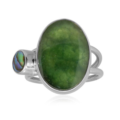 Turtle Chalcedony Silver Ring (Bali Barong)