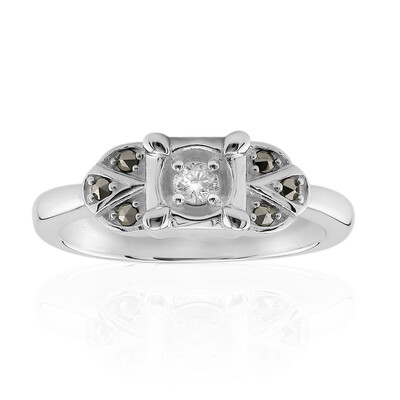 I2 (J) Diamond Silver Ring (Annette classic)