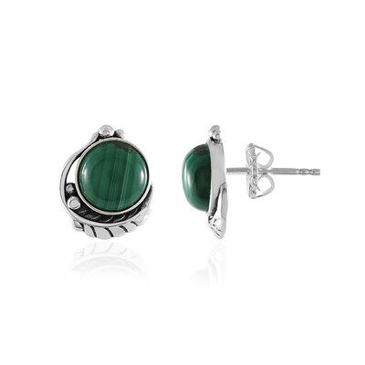 Malachite Silver Earrings (Desert Chic)