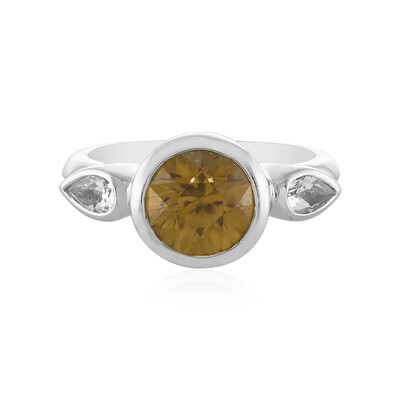 Yellow Zircon Silver Ring