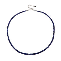 Blue Bemainty Sapphire Silver Necklace