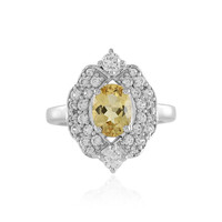 Yellow Beryl Silver Ring