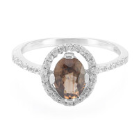 Cinnamon Zircon Silver Ring