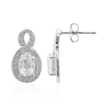 White Topaz Silver Earrings