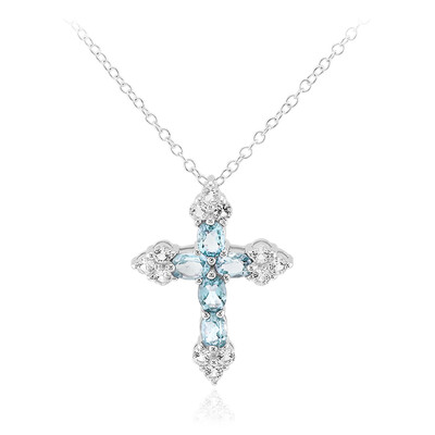 Sky Blue Topaz Silver Necklace