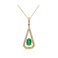 14K AAA Zambian Emerald Gold Necklace (CIRARI)