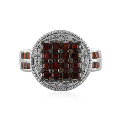 Red Garnet Silver Ring