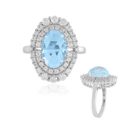 Sky Blue Topaz Silver Ring(Adela Silber)