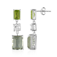 Green Amethyst Silver Earrings