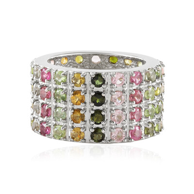 Fancy Tourmaline Silver Ring