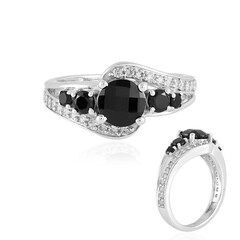 Black Spinel Silver Ring