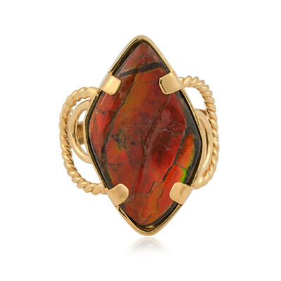 Ammolite Silver Ring