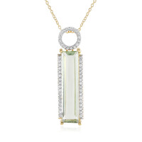 Green Amethyst Silver Necklace