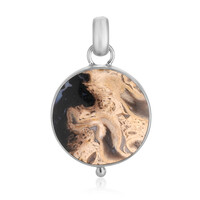 Petrified Palm Wood Silver Pendant (Bali Barong)