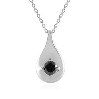 Black Diamond Silver Necklace