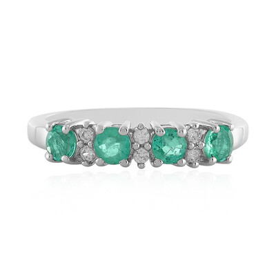 Colombian Emerald Silver Ring