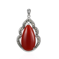 Red Agate Silver Pendant