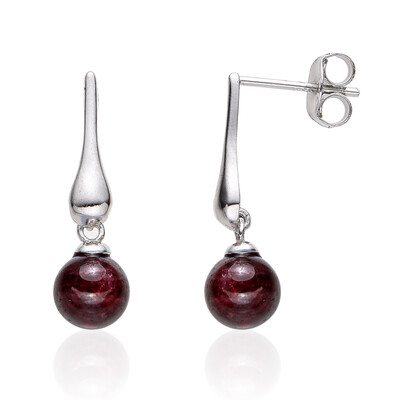 Mozambique Garnet Silver Earrings