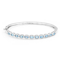 Swiss Blue Topaz Silver Bangle