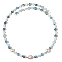 Peach Freshwater Pearl Steel Choker (Riya)