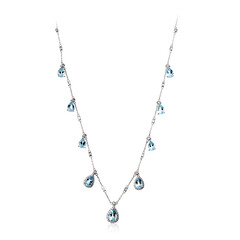 14K AAA Brazilian Aquamarine Gold Necklace (CIRARI)