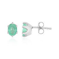 Russian Emerald Silver Earrings