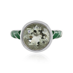 Green Amethyst Silver Ring