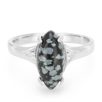 Snowflake Obsidian Silver Ring