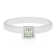 Green Amethyst Silver Ring