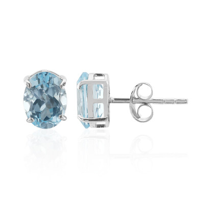 Sky Blue Topaz Silver Earrings