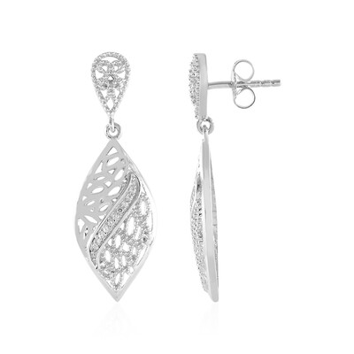 White Topaz Silver Earrings