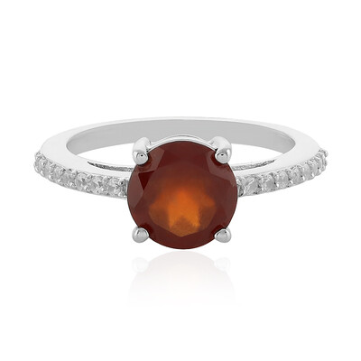 Hessonite Garnet Silver Ring