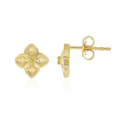 I2 Yellow Diamond Silver Earrings