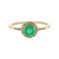 9K Russian Emerald Gold Ring