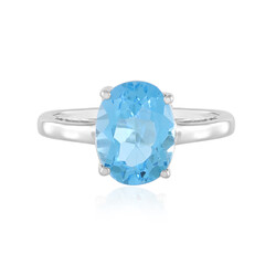 Swiss Blue Topaz Silver Ring