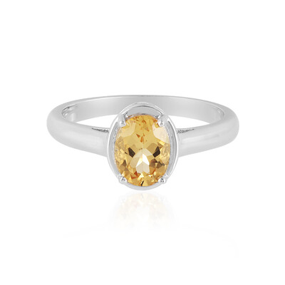 Yellow Beryl Silver Ring