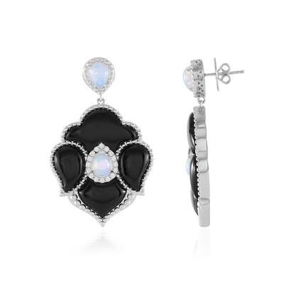 Black Agate Silver Earrings (Dallas Prince Designs)