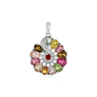 Fancy Tourmaline Silver Pendant