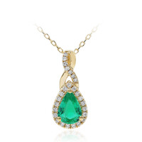 10K AAA Zambian Emerald Gold Necklace