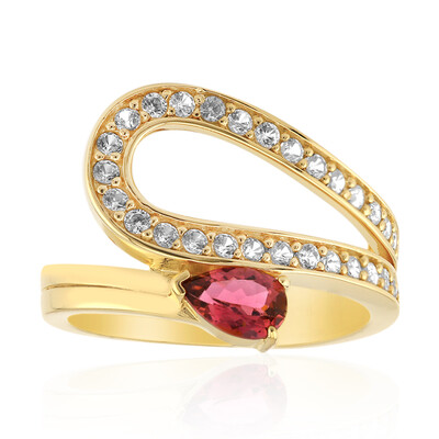 Rubellite Silver Ring