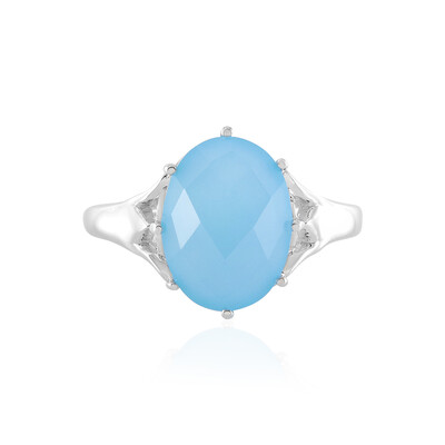 Blue Chalcedony Silver Ring