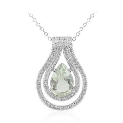 Green Amethyst Silver Necklace