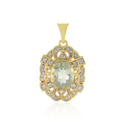 Green Amethyst Silver Pendant